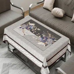 Cloth Fusion Black Floral Anti-Slip 6-Seater Table Cover-image-16