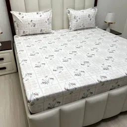 Pure Decor Floral King Bedsheet with 2 Pillow Covers-image-61