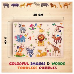 BitFeex Wooden Board Peg Puzzle Toy Pack of 8 - Multicolour image 3