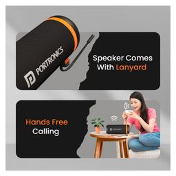 Portronics 15W Breeze 7 Wireless Bluetooth Speaker with Rotational Volume Control, Upto 6 Hours Playtime, Bluetooth 5.4V, Passive Bass Radiator, TWS Mode, RGB LED Lights, Type C Charging(Black) image 3