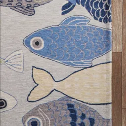 BELLA TRUE Beige & Blue Printed Anti-Skid Doormat-image-74