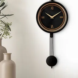 Home Centre Black Contemporary Wall Clock-33