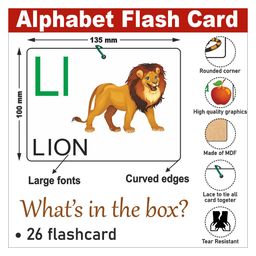 wissen Wooden (MDF) Alphabet Learning Flash Card with Lacing Thread - Multicolour image 4
