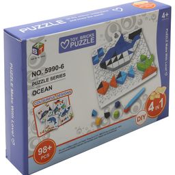 AKN TOYS 98pcs Diy 4 Iin 1 Building Block Puzzle Series - Building Blocks With Mat Puzzle for Kids Learning and Educational Toys for Kids|boystoddlers Pack of 1 image 4