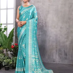 KALINI Floral Printed Saree With Blouse Piece-picture-51