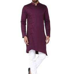 See Designs Men Burgundy Solid Kurta with Pyjamas-27