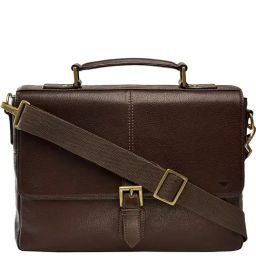 Hidesign Merlin 03 Brown Solid Leather Laptop Satchel Bag-image-3