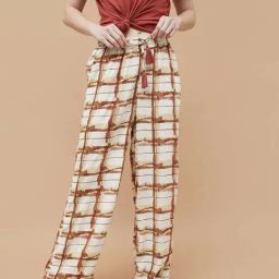Ginger By Lifestyle Beige & Brown Regular Fit Printed Pyjamas-picture-5