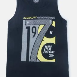 Palm Tree Boys Navy Printed Vest-image-53