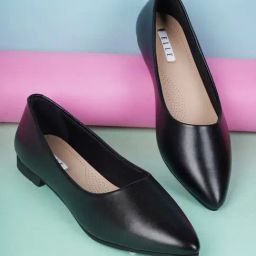 Elle Women's Black Flat Ballets-image-92