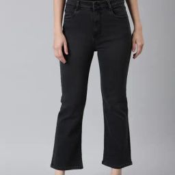 SHOWOFF Grey Denim Flared Fit Mid Rise Jeans-image-48