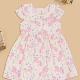 Pantaloons Baby Infant Girls Snow White Printed Dress-image-1