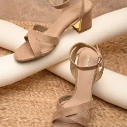Rocia by Regal Women's Beige Ankle Strap Sandals-image-59