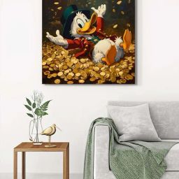 999Store Multicolor Canvas Scrooge Mcduck Wrapped Painting-95