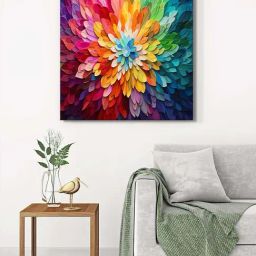 999Store Multicolor Canvas Colorful Petals Wrapped Painting-18