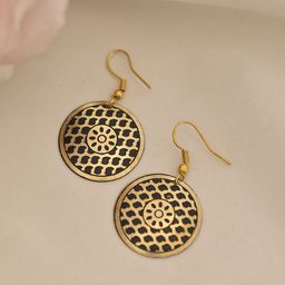 Silvermerc Designs Gold-Plated Circular Shaped Drop Earrings-18
