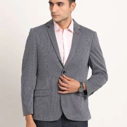 Turtle Grey Relaxed Fit Striped Blazer-picture-34