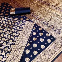 Florence Woven Design Pure Silk Fusion Saree-image-52
