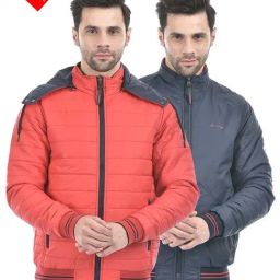 Lawman Pg3 Red & Navy Regular Fit Reversible Jacket-1
