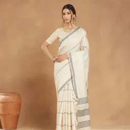 Fabindia Natural Silk Blend Woven Saree-picture-22