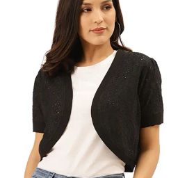 Style Quotient Black Cotton Shrug-picture-16
