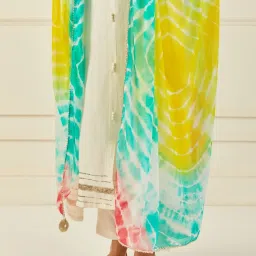 Geroo Jaipur Multicolor Handcrafted Chiffon Leheriya Dupatta image 2