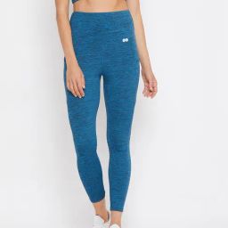Clovia Blue Textured Tights-image-41