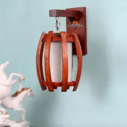 DecorativeRay White & Brown Wood Wall Light - Set of 1-4