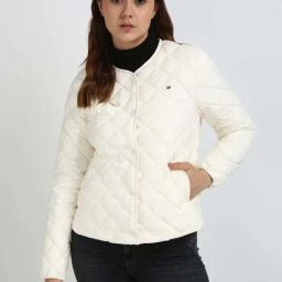 TOMMY HILFIGER White Plain Puffer Jacket-image-26