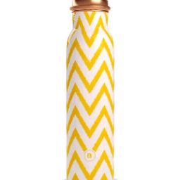 Everything Beautiful Yellow & White Copper Water Bottle - Standard (0.9 L)-image-38