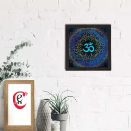 eCraftIndia Blue Om Symbol Satin Matt UV Art Painting-image-58