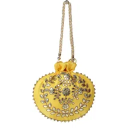 Aditi Wasan Yellow Embellished Potli-image-80