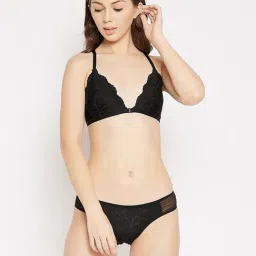 Clovia Black Lace Bra With Panty-image-29