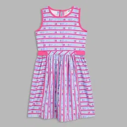 Blue Giraffe Kids Purple & Pink Graphic Print Dress-image-52