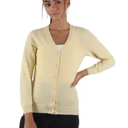 Monte Carlo Light Beige Wool Open Front Cardigan-34