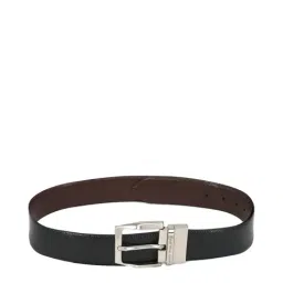 Louis Philippe Black Leather Reversible Belt for Men-image-16