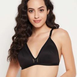 Clovia Black Half Coverage Padded Wireless Plunge Bra-image-66