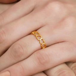 Zavya Heartfelt Beyond Love Gold Plated Adjustable Ring-image-5