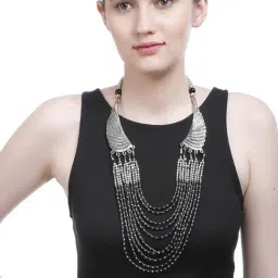Imli Street Black & Silver Necklace-43