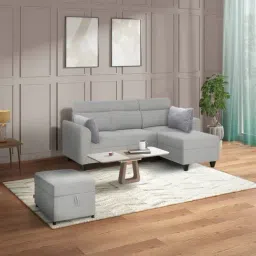 Duroflex Zivo Plus Grey Solid Wood 2 Seater Sofa Set with Lounger-picture-9