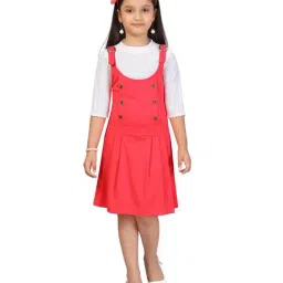 Aarika Kids Pink & White Regular Fit Dress-image-78