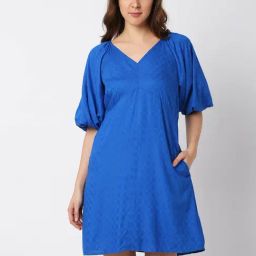 Vero Moda Blue Checks A Line Dress-picture-43