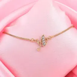 Estele Gold-Plated Designer Initial A Bracelet for Women-13