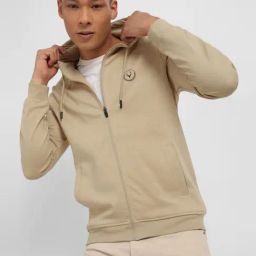 Allen Solly Beige Cotton Regular Fit Hooded Sweatshirt-image-41