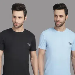 Vimal Jonney Black & Blue Regular Fit Sports T-Shirt-picture-46