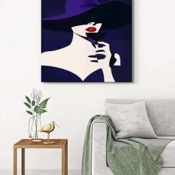 999Store Blue & Purple Canvas Fashion Silhouette Wrapped Painting-image-89