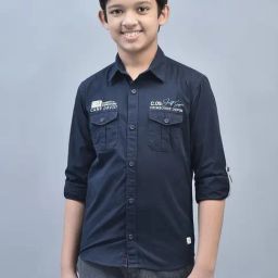 Crimsoune Club Kids Navy Solid Full Sleeves Shirt-picture-23