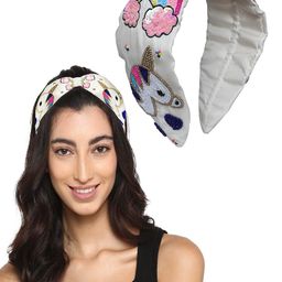MAJESTIQUE Embellished Fabric Hairband-image-88