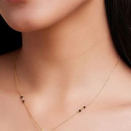 March by FableStreet 92.5 Sterling Silver 18k Gold-Plated Round Solitaire Necklace-image-73