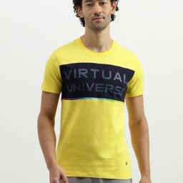 United Colors of Benetton Yellow Cotton Regular Fit Printed T-Shirt-image-34